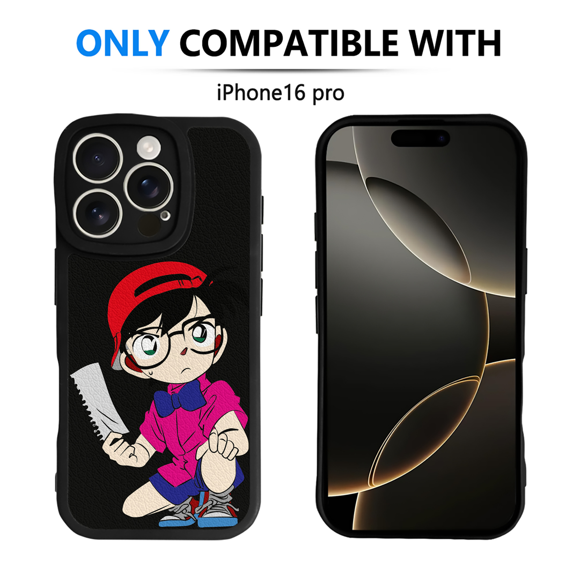 （画像用） 名探偵コナン 江戸川 コナン Detective Conan Conan Edogawa 【iPhone 16シリーズ対応】シリコンスマホケース（レザー調） 材質：シリコン